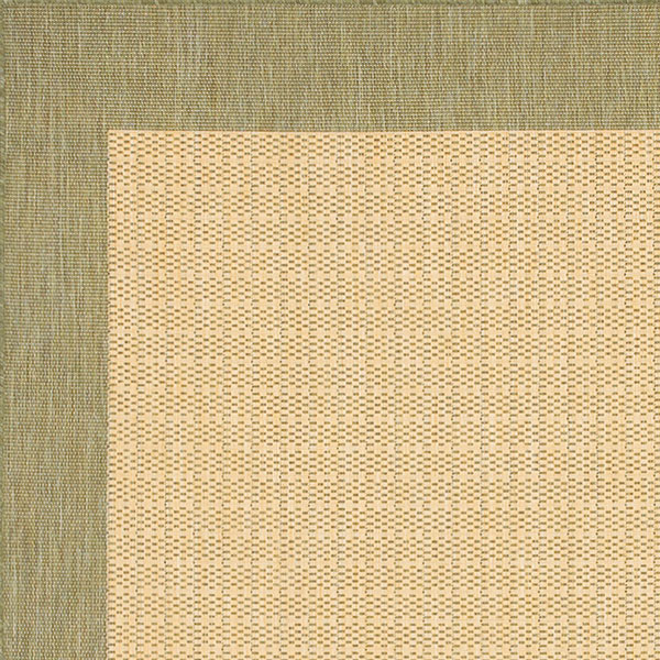 Checkered Field Rug in Natural and Green - Image 2